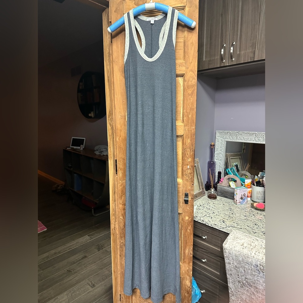 James Perse racerback maxi tank top t shirt dress slate blue/grey size 1 small